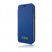 Guess Iridescent Book Case - кожен калъф, тип портфейл за Samsung Galaxy S8 (син)