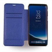 Guess Iridescent Book Case - кожен калъф, тип портфейл за Samsung Galaxy S8 (син) 2