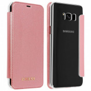 Guess Iridescent Book Case - кожен калъф, тип портфейл за Samsung Galaxy S8 Plus (розов) 1