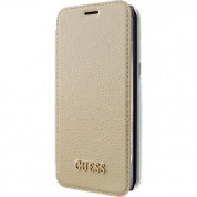 Guess Iridescent Book Case - кожен калъф, тип портфейл за Samsung Galaxy S8 Plus (златист)