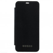 Guess Iridescent Book Case - кожен калъф, тип портфейл за Samsung Galaxy S8 Plus (черен)