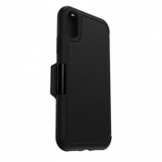 Otterbox Strada Leather Folio Case - кожен флип калъф с висока защита за iPhone XS, iPhone X (черен) 2