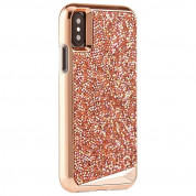 CaseMate Brilliance Case - кейс с висока защита и кристали за iPhone XS, iPhone X (розово злато) 3