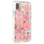 CaseMate Karat Petals Case - дизайнерски кейс с истински цветя и с висока защита за iPhone XS, iPhone X (розов) 3