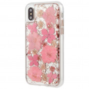 CaseMate Karat Petals Case - дизайнерски кейс с истински цветя и с висока защита за iPhone XS, iPhone X (розов) 2