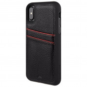 CaseMate Tough ID Case - кейс с висока защита и кожен гръб за iPhone XS, iPhone X (черен)