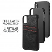 CaseMate Tough ID Case - кейс с висока защита и кожен гръб за iPhone XS, iPhone X (черен) 3