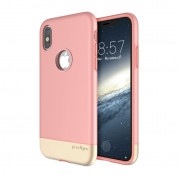 Prodigee Fit Pro Case - хибриден слайдер кейс за iPhone XS, iPhone X (розов-златист) 1