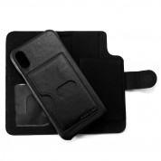 Prodigee Wallegee Case - кожен калъф, тип портфейл с отделящ се кейс и поставка за iPhone XS, iPhone X (черен) 1