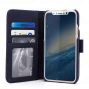 Prodigee Wallegee Case - кожен калъф, тип портфейл с отделящ се кейс и поставка за iPhone XS, iPhone X (син) 2