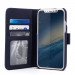 Prodigee Wallegee Case - кожен калъф, тип портфейл с отделящ се кейс и поставка за iPhone XS, iPhone X (син) 3