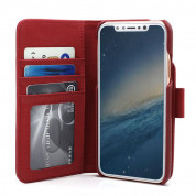 Prodigee Wallegee Case - кожен калъф, тип портфейл с отделящ се кейс и поставка за iPhone XS, iPhone X (червен) 2
