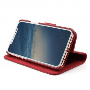 Prodigee Wallegee Case - кожен калъф, тип портфейл с отделящ се кейс и поставка за iPhone XS, iPhone X (червен) 3