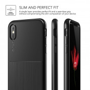 Verus Single Fit Case - хибриден удароустойчив кейс за iPhone XS, iPhone X (черен) 2