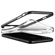 Verus Crystal Bumper Case - хибриден удароустойчив кейс за iPhone XS, iPhone X (черен гланц-прозрачен) 3