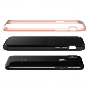 Verus High Pro Shield Case - висок клас хибриден удароустойчив кейс за iPhone XS, iPhone X (черен-розов) 3