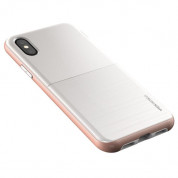 Verus High Pro Shield Case - висок клас хибриден удароустойчив кейс за iPhone XS, iPhone X (бял-розов) 2