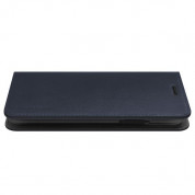 Verus Genuine Leather Diary Case - кожен калъф (естествена кожа), тип портфейл за iPhone XS, iPhone X (тъмносин) 4