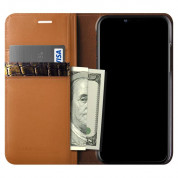 Verus Genuine Leather Diary Case - кожен калъф (естествена кожа), тип портфейл за iPhone XS, iPhone X (тъмнокафяв) 1