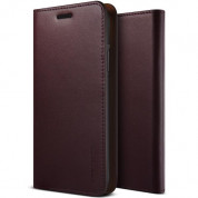 Verus Genuine Leather Diary Case - кожен калъф (естествена кожа), тип портфейл за iPhone XS, iPhone X (бордо)
