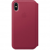 Apple iPhone X Leather Folio Case (berry) 1