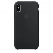 Apple Silicone Case - оригинален силиконов кейс за iPhone XS, iPhone X (черен)