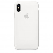 Apple Silicone Case - оригинален силиконов кейс за iPhone X (бял)