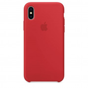 Apple Silicone Case - оригинален силиконов кейс за iPhone X, iPhone XS (червен)