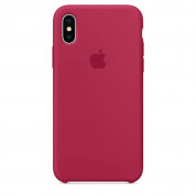 Apple Silicone Case - оригинален силиконов кейс за iPhone X (роза)