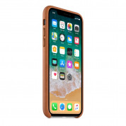 Apple iPhone Leather Case - оригинален кожен кейс (естествена кожа) за iPhone X (светлокафяв) 3
