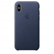Apple iPhone Leather Case - оригинален кожен кейс (естествена кожа) за iPhone X (син)