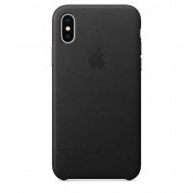 Apple iPhone Leather Case - оригинален кожен кейс (естествена кожа) за iPhone X (черен)