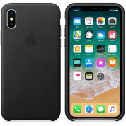 Apple iPhone Leather Case - оригинален кожен кейс (естествена кожа) за iPhone X (черен) 1