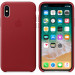 Apple iPhone Leather Case - оригинален кожен кейс (естествена кожа) за iPhone X (червен) 2