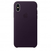 Apple iPhone Leather Case - оригинален кожен кейс (естествена кожа) за iPhone X (лилав)
