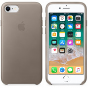 Apple iPhone Leather Case - оригинален кожен кейс (естествена кожа) за iPhone 8, iPhone 7 (светлокафяв) 2