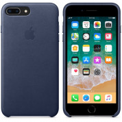 Apple iPhone Leather Case - оригинален кожен кейс (естествена кожа) за iPhone 8 Plus, iPhone 7 Plus (тъмносин) 3