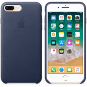Apple iPhone Leather Case - оригинален кожен кейс (естествена кожа) за iPhone 8 Plus, iPhone 7 Plus (тъмносин) 1