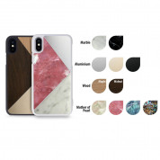 Torrii Puzzle Case - хибриден (поликарбонат, алуминий, мрамор и перли) кейс за iPhone XS, iPhone X (бял) 2
