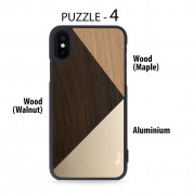 Torrii Puzzle Case - хибриден (поликарбонат, алуминий, клен и лешник) кейс за iPhone XS, iPhone X (черен) 1