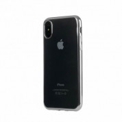Tucano Elektro Flex Case - силиконов (TPU) калъф за iPhone XS, iPhone X (прозрачен-сребрист)