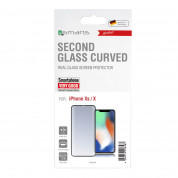 4smarts Second Glass Curved 9H - калено стъклено защитно покритие с извити ръбове за целия дисплея на iPhone 11 Pro, iPhone XS, iPhone X (прозрачен-черен) 2