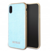 Guess Python PU Leather Hard Case for iPhone XS, iPhone X (blue)
