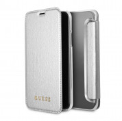Guess Iridescent Book Case for iPhone XS, iPhone X (silver)