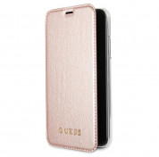 Guess Iridescent Book Case for iPhone XS, iPhone X (rose gold) 1