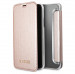 Guess Iridescent Book Case - дизайнерски кожен калъф, тип портфейл за iPhone XS, iPhone X (розово злато) 1