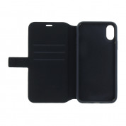 BMW Signature Leather Booktype Case - кожен калъф (естествена кожа), тип портфейл за iPhone XS, iPhone X (черен) 3