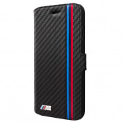 BMW M Sport Carbon Effect Booktype  Case for iPhone XS, iPhone X (black)