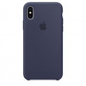 Apple Silicone Case - оригинален силиконов кейс за iPhone X, iPhone XS (тъмносин)