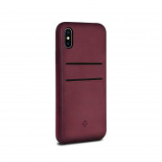 TwelveSouth Relaxed Wallet  Leather Clip with pockets for iPhone XS, iPhone X (marsala)